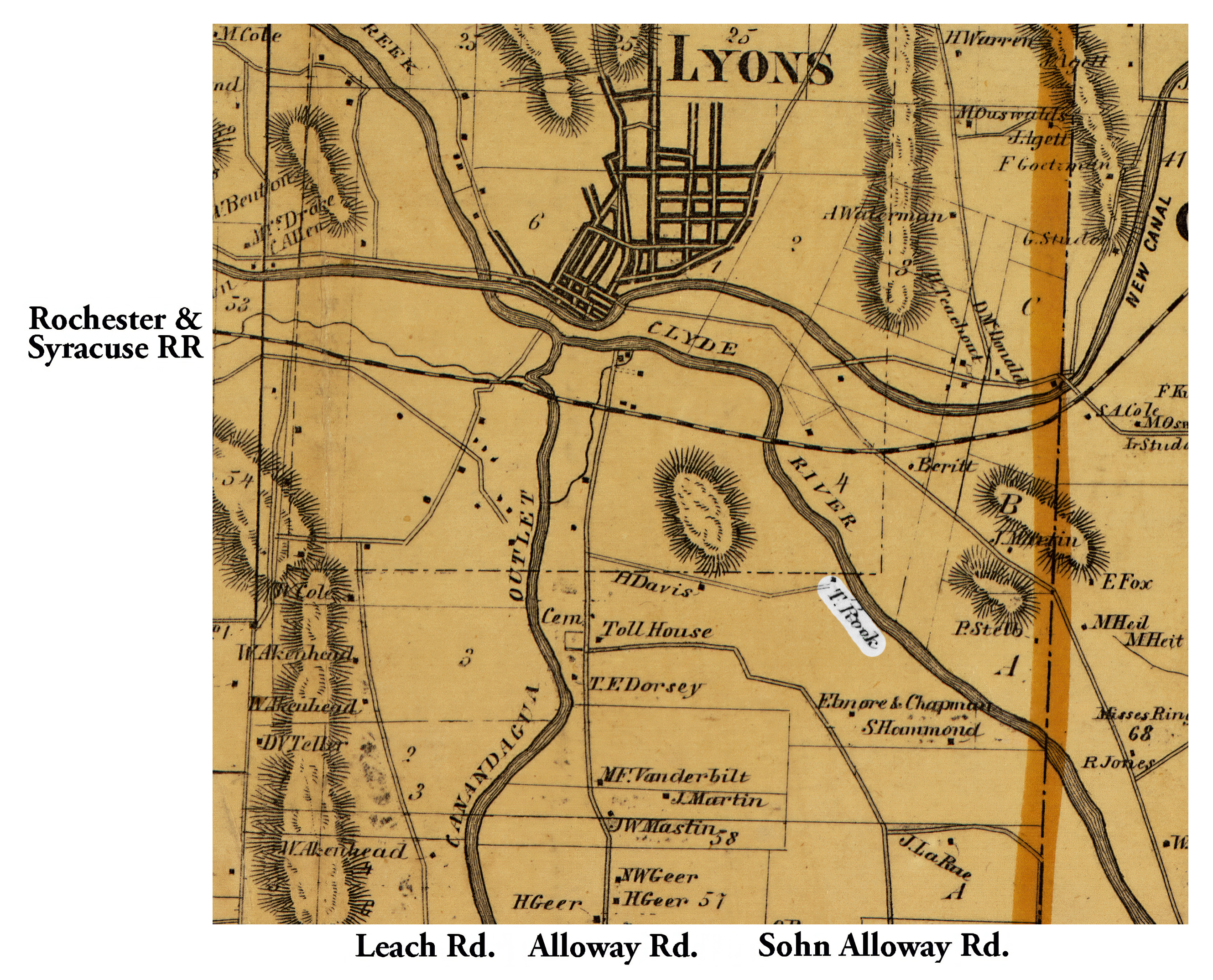 1858 Wayne County Lyo-14 Excerpt MapB